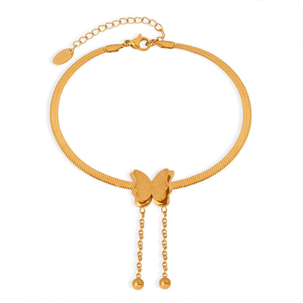 Simple Titanium Steel Butterfly Anklet - Elegant Beach Jewelry for 2025 - Buy Center