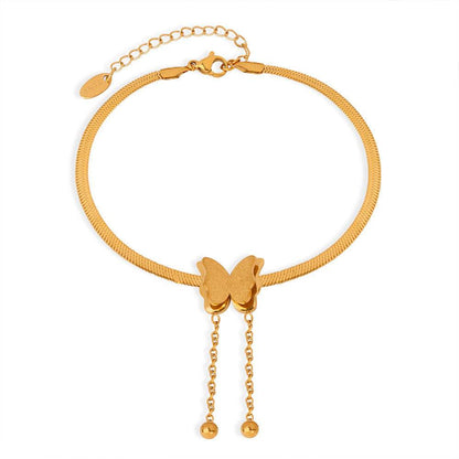 Simple Titanium Steel Butterfly Anklet - Elegant Beach Jewelry for 2025 - Buy Center