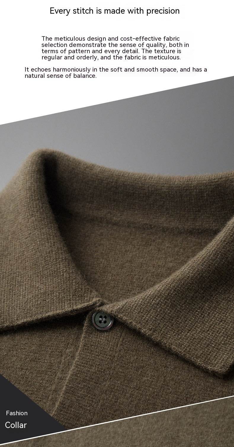 Buycenter Men's Wool Cardigan - Solid Color Thick Coat for Autumn Winter - Buy Center
