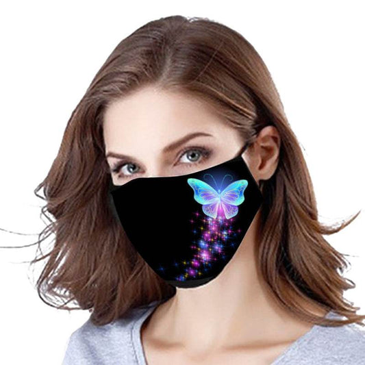 Butterfly Print Cotton Face Mask - Washable, Stylish, Comfortable Design - Buy Center