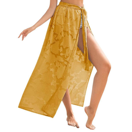 Elegant Transparent Floral Swimsuit Overskirt - Lightweight Beachwear for Summer - Buy Center