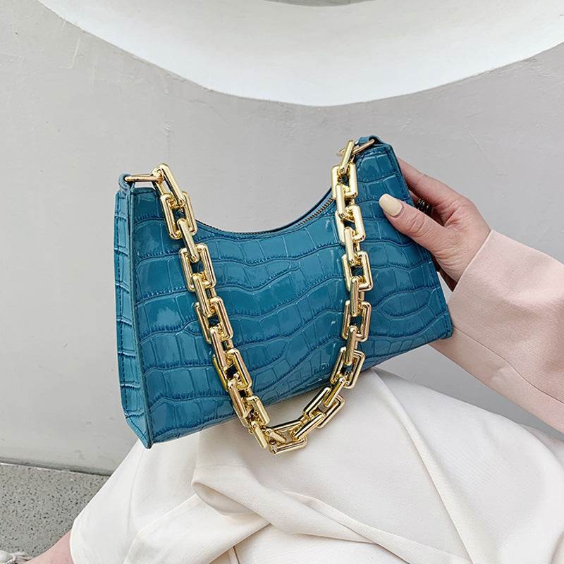 Buycenter Women's One-Shoulder Crossbody Bag - Textured Chain Design - Buy Center