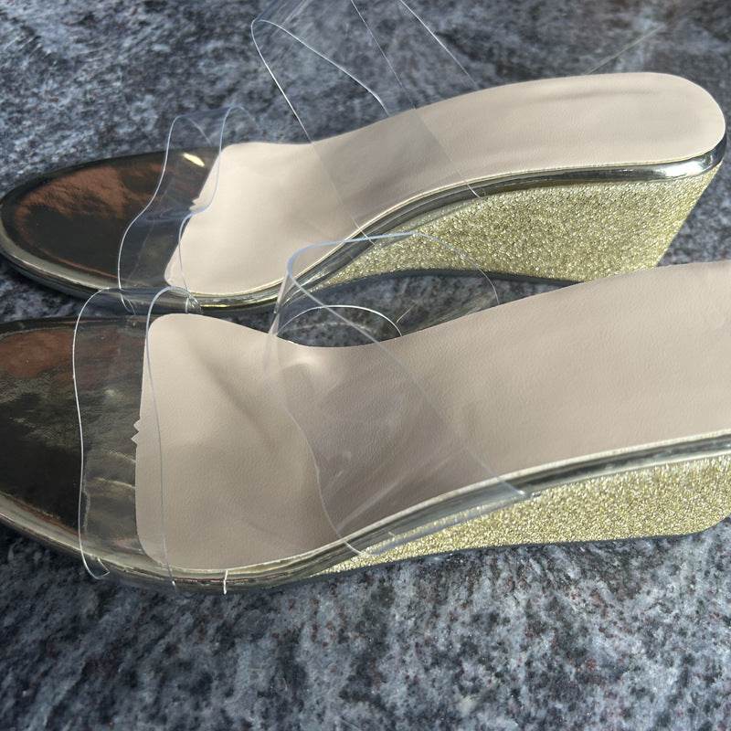 Buycenter Women's Summer Transparent Wedges - High Heel Fish Mouth Sandals - Buy Center