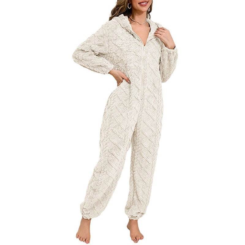 Casual Warm Coral Fleece Pajamas - Soft & Cozy One-Piece for Home - Buy Center