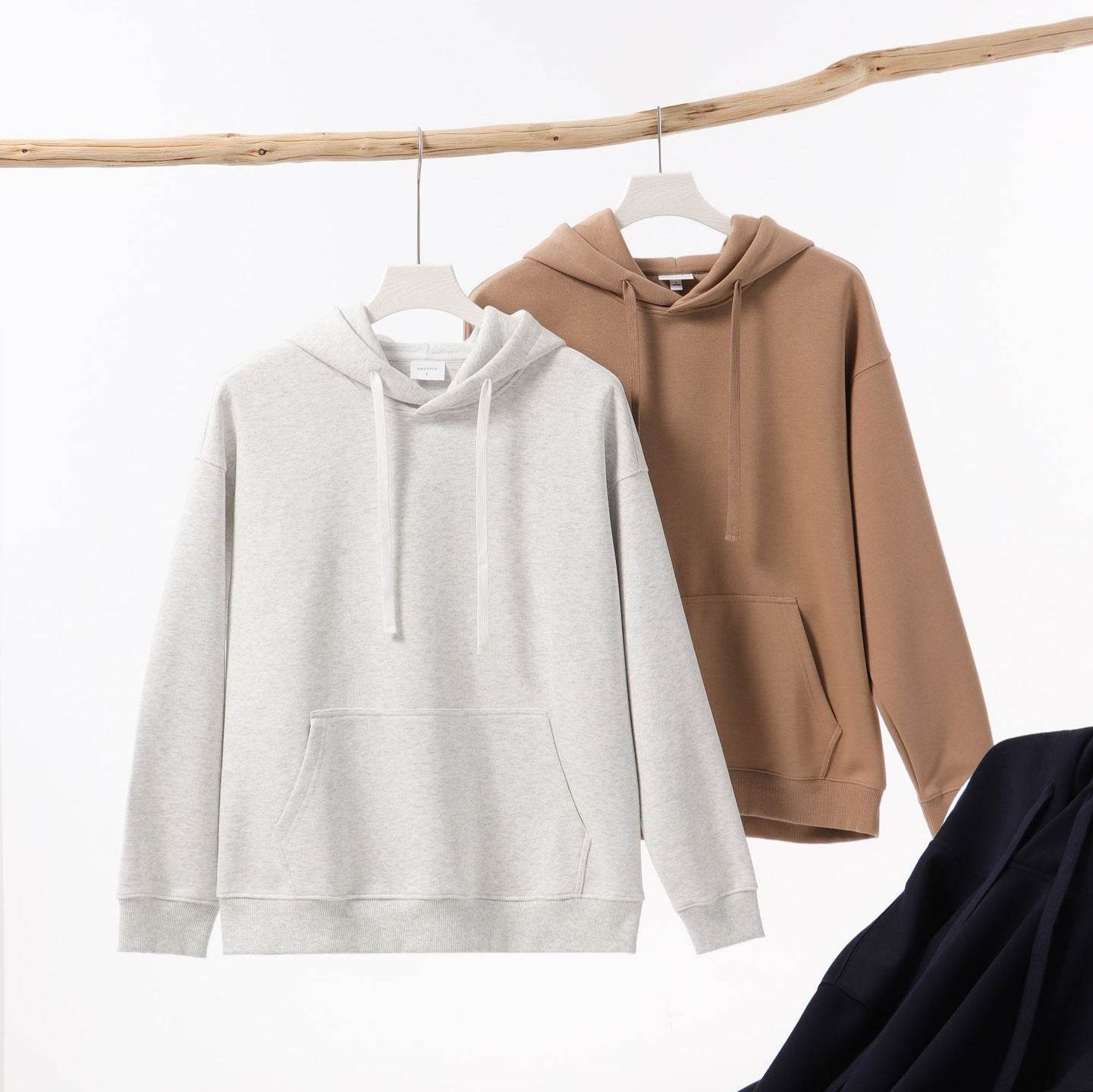 Simple Drop-Shoulder Hooded Sweater - Stylish Cotton Blend for Men - Buy Center