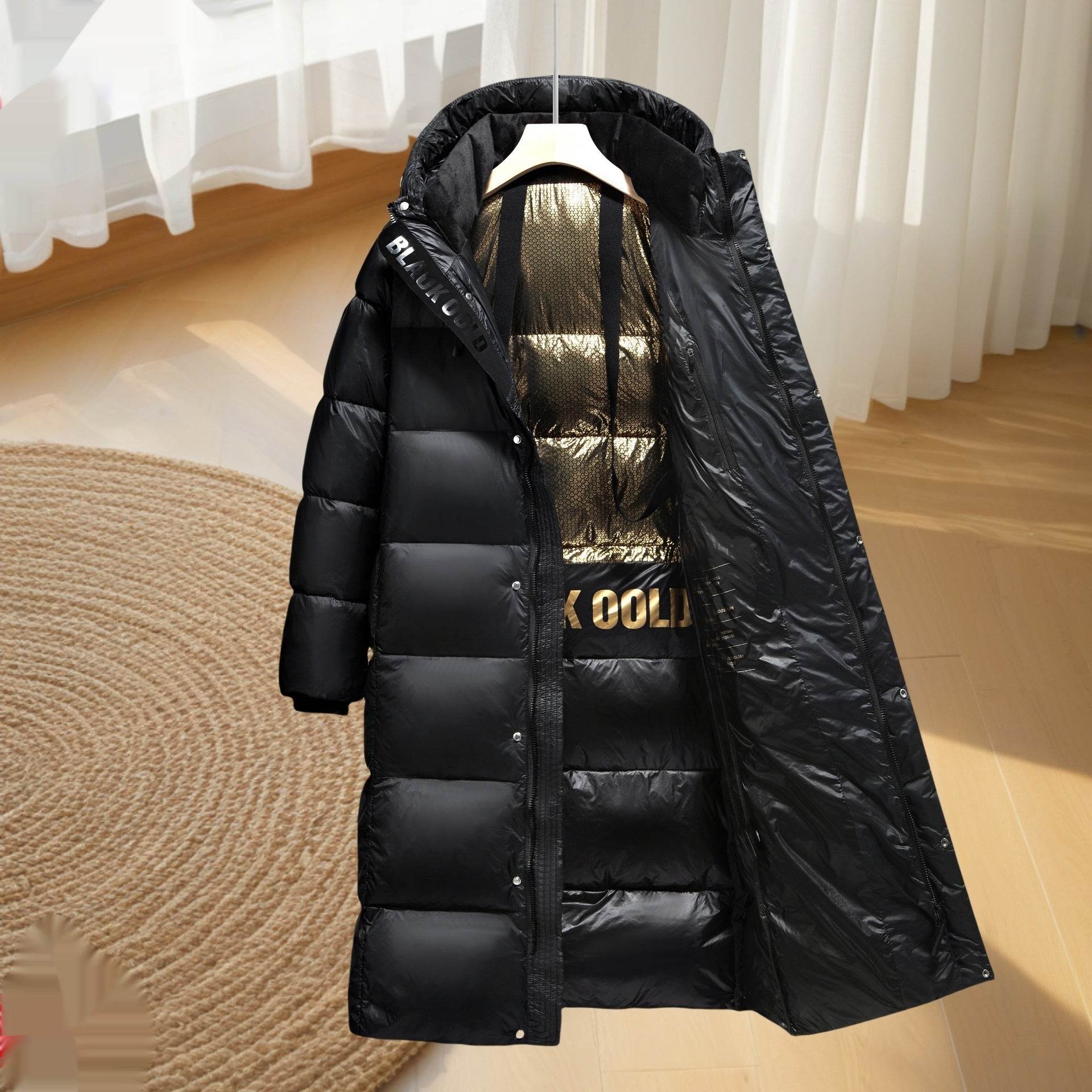 Thickened Hooded Down Jacket - Stylish Winter Coat with Detachable Collar - Buy Center