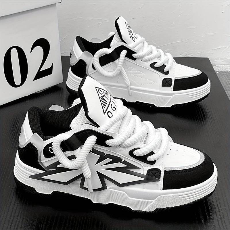 Trendy Men’s Thick Bottom Sneakers - Casual Harajuku Style, Multiple Colors - Buy Center