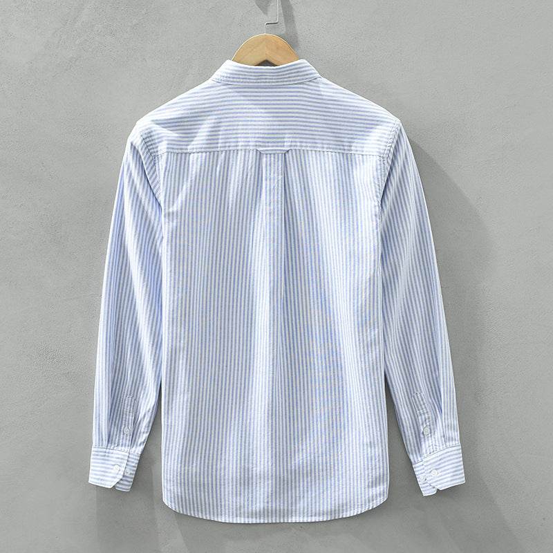 Autumn Japanese Striped Long Sleeve Shirt - Casual & Stylish Cotton Wear - Buy Center
