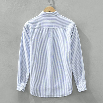 Autumn Japanese Striped Long Sleeve Shirt - Casual & Stylish Cotton Wear - Buy Center