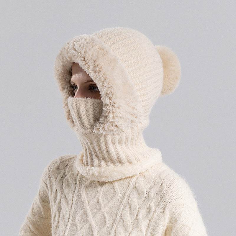 Women's Knitted Hat Scarf Mask - Stylish Winter Accessory in Multiple Colors - Buy Center