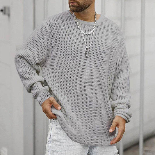 Casual Men's Long Sleeve Crew Neck Top - Loose Fit & Modern Style - Buy Center