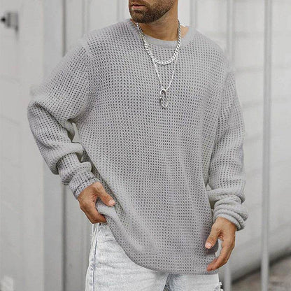 Casual Men's Long Sleeve Crew Neck Top - Loose Fit & Modern Style - Buy Center