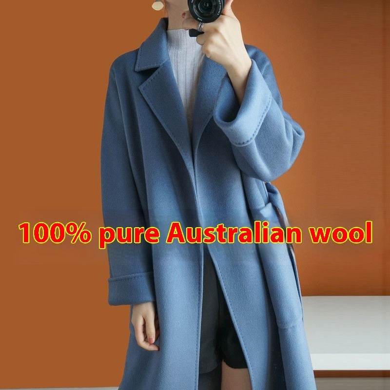 Hepburn Style Thickened Jacket - Loose-Fitting Wool Blend Coat in Colors - Buy Center