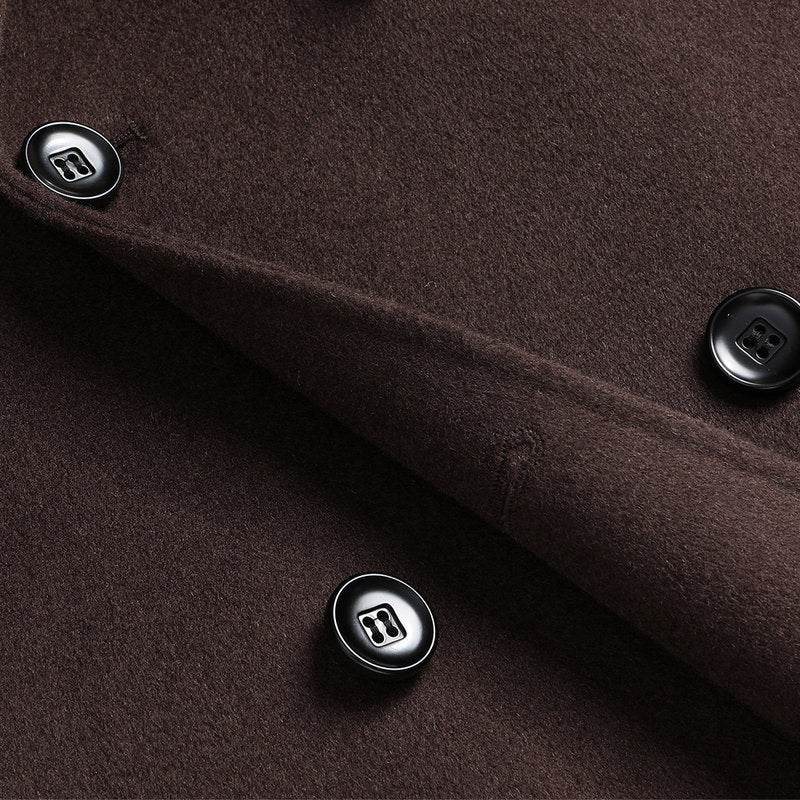 Men's Mid-Length Woolen Coat - Casual Double-Sided Winter Outerwear - Buy Center