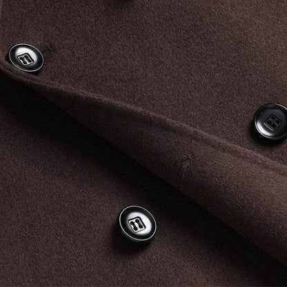 Men's Mid-Length Woolen Coat - Casual Double-Sided Winter Outerwear - Buy Center