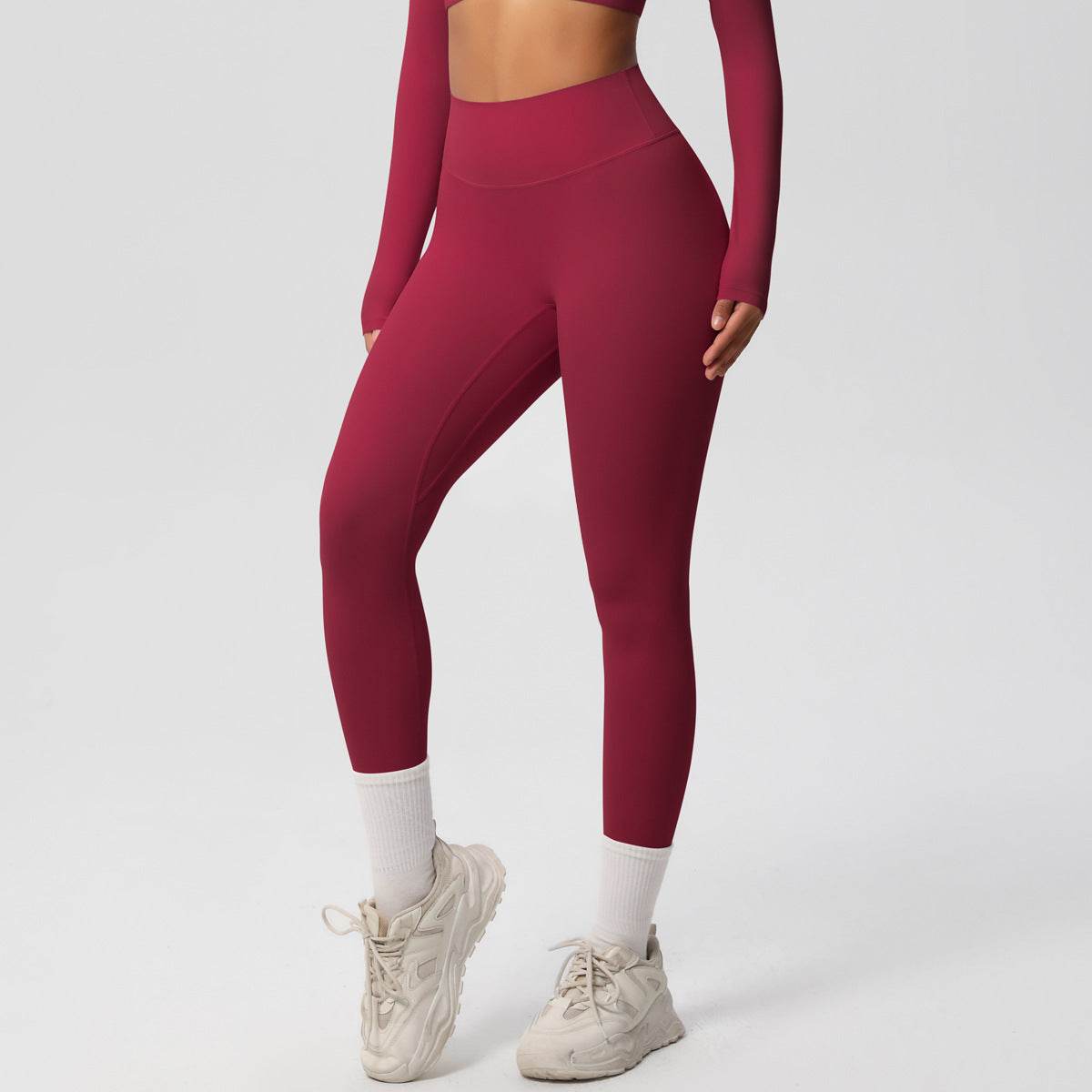 High Waist Nude Feel Leggings - Skin-Friendly Sports Tights for Fitness - Buy Center