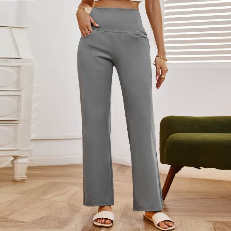 High Waist Straight Yoga Pants – Stylish & Comfortable for Workouts - Buy Center