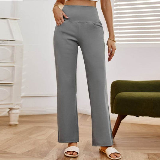 High Waist Straight Yoga Pants – Stylish & Comfortable for Workouts - Buy Center
