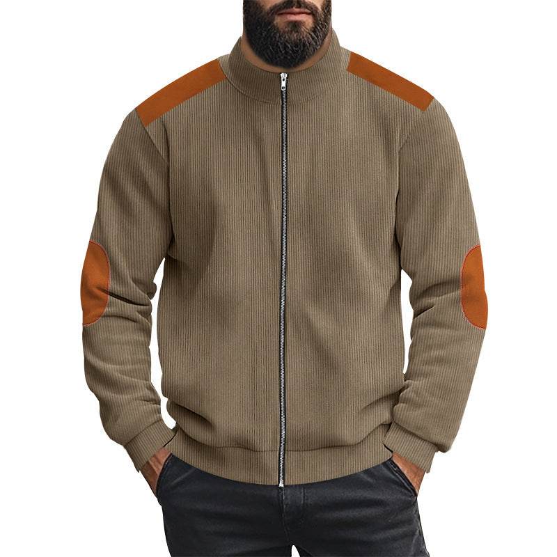 Trendy Color Block Cardigan - Zipper Long Sleeve Outerwear for 2025 - Buy Center