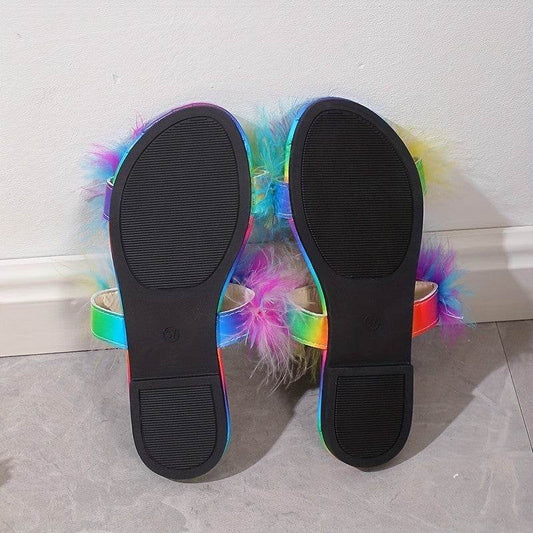 Buycenter Plus Size Plush Flat Slippers for Women - Lightweight & Stylish - Buy Center