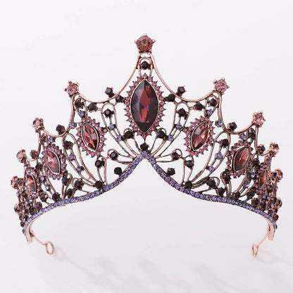 Classic Vintage Black Baroque Bridal Tiara - Elegant Alloy Wedding Crown - Buy Center