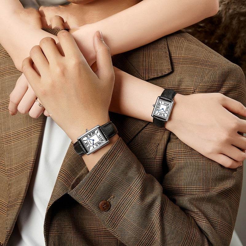 Roman Scale Waterproof Couple Watch - Trendy Fashionable Accessory 2025 - Buy Center