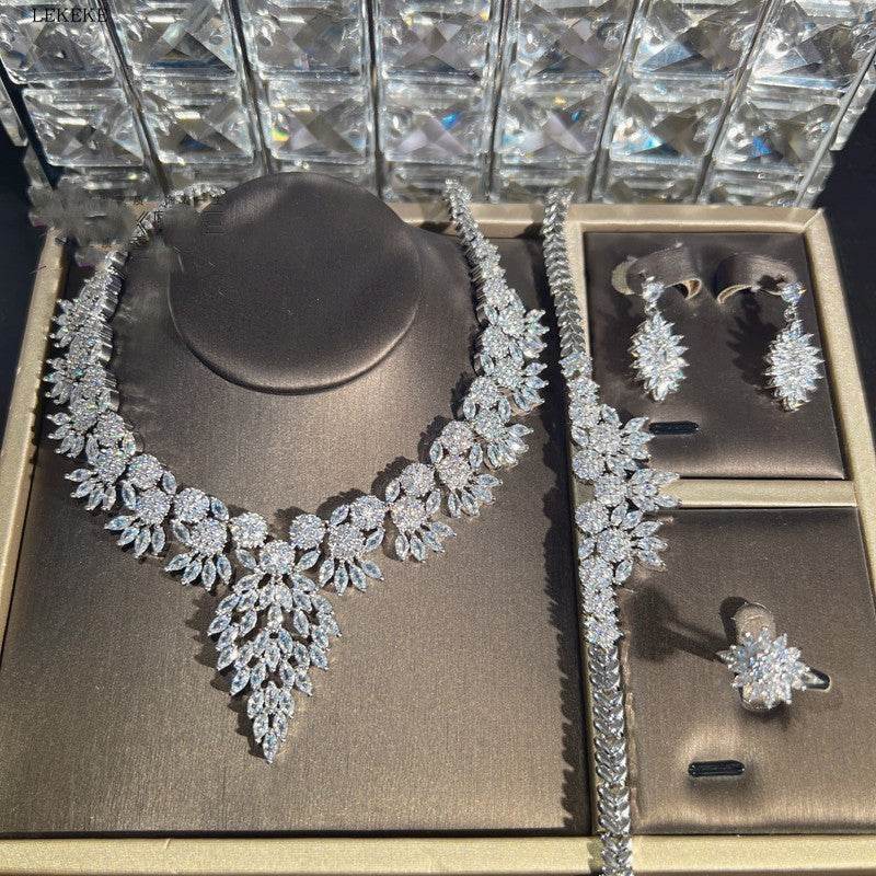 Buy Center Zircon Pendant Necklace Set - Elegant Jewelry for Banquets - Buy Center