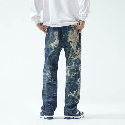 Buycenter Men's Straight Ripped Jeans - Casual Fashion Trousers - Buy Center