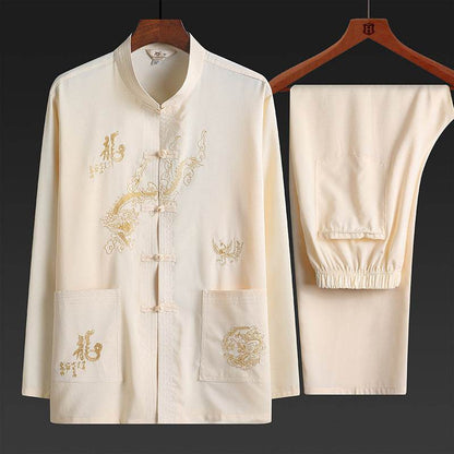 Men's Two-Piece Pajama Set - Comfortable & Stylish for Spring & Autumn - Buy Center