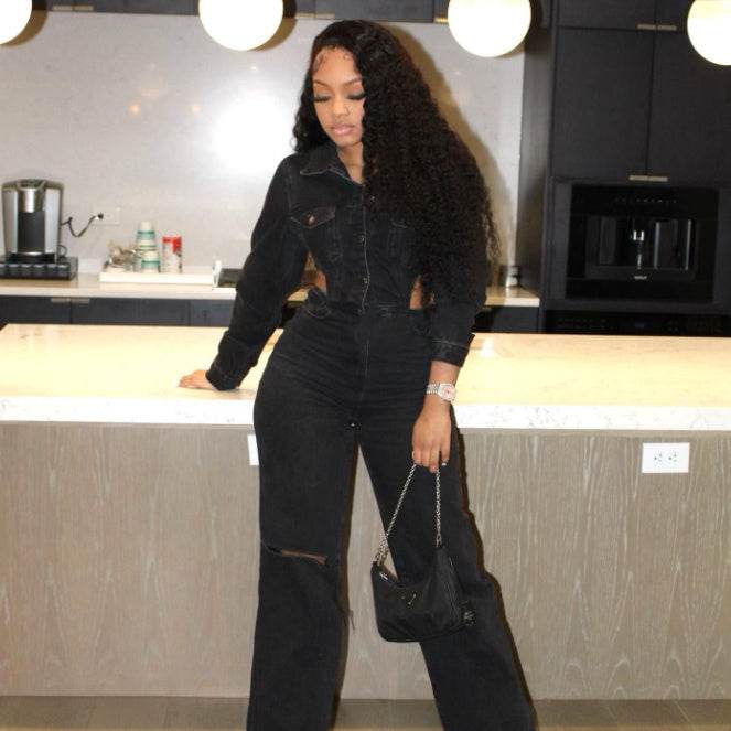 European & American Stretch Jumpsuit - Flattering Design for All Occasions - Buy Center