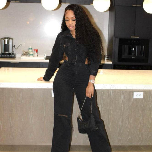 European & American Stretch Jumpsuit - Flattering Design for All Occasions - Buy Center