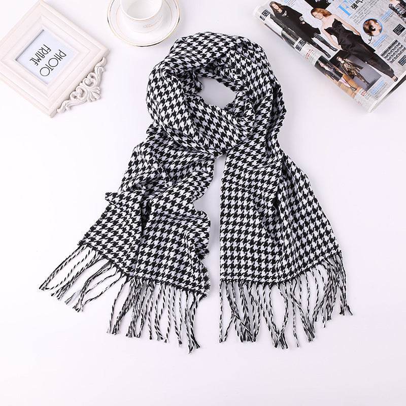 Men's English Plaid Faux Cashmere Scarf - Stylish & Warm Accessory - Buy Center