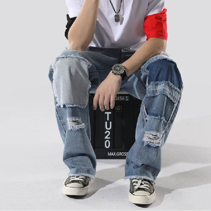 INS French Overalls Men's Baggy Pants - Stylish Hand-Painted Denim 2025 - Buy Center