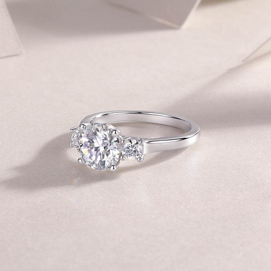 Buycenter Moissanite Silver Ring Set - Luxury Fashion with Large Diamonds - Buy Center