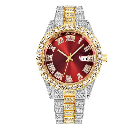 Men's Hip Hop Quartz Watch - Stylish Steel Band, Full Drill Design - Buy Center