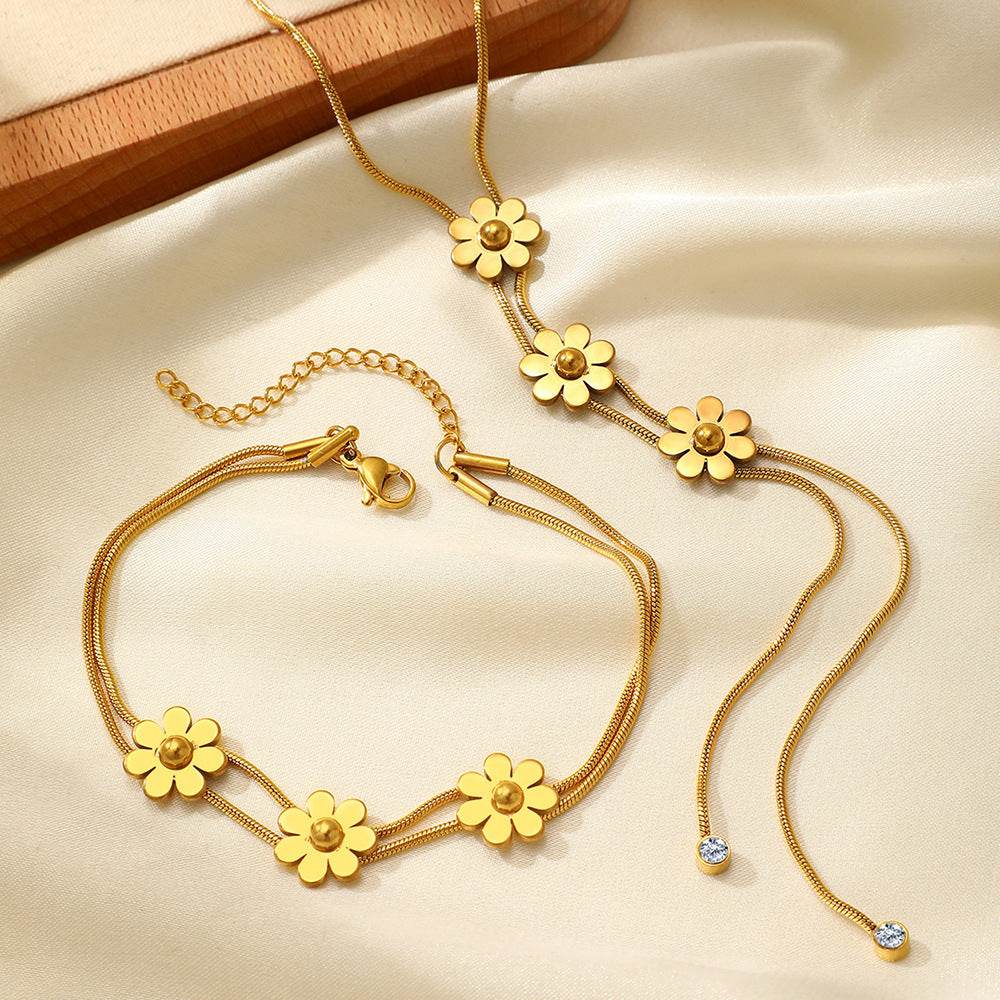 Three-Dimensional Lock Snake Necklace Set - Elegant Fashion Jewelry for Women - Buy Center