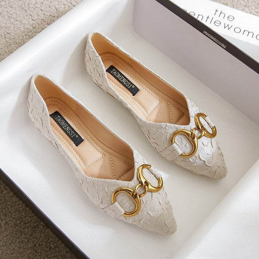 Buycenter Women's Rhinestone Square Toe Flats – Soft Slip-on Comfort - Buy Center