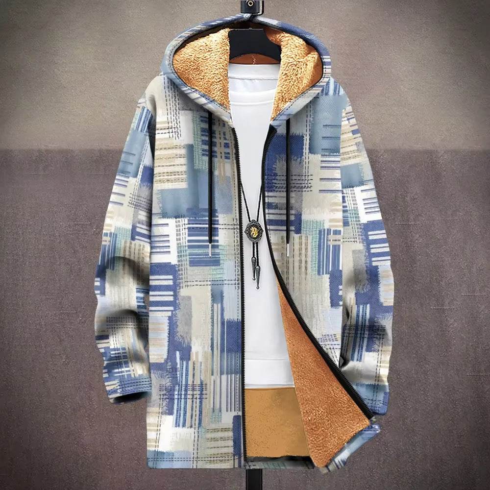 Stylish Digital Printed Men's Trench Coat - Trendy Mid-Length Cardigan - Buy Center