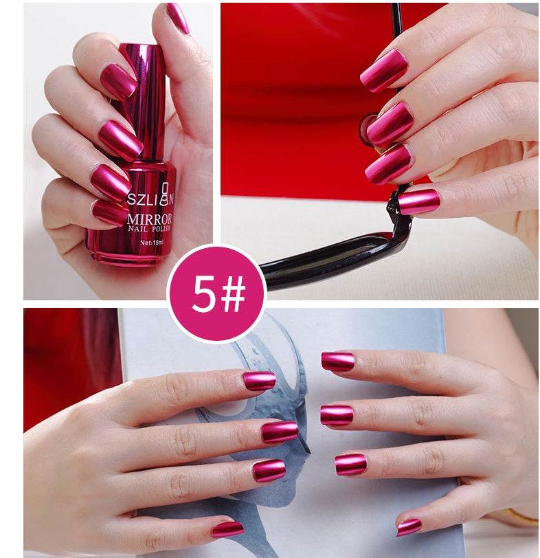 12-Color Mirror Nail Polish - Dazzling Metallic Shine for Fashionistas - Buy Center