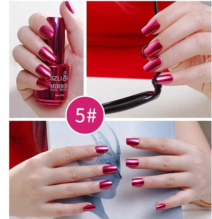 12-Color Mirror Nail Polish - Dazzling Metallic Shine for Fashionistas - Buy Center