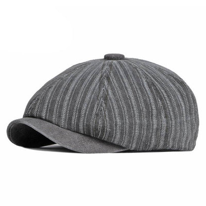 Spring & Autumn Washed Denim Beret - Stylish Octagonal Design for All Seasons - Buy Center