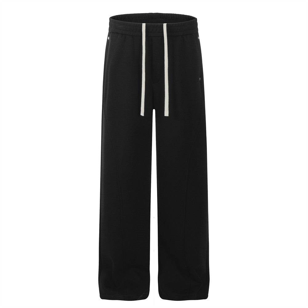 All-Match Sports Style Wide-Leg Pants - Elastic Waist & Casual Comfort - Buy Center