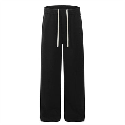 All-Match Sports Style Wide-Leg Pants - Elastic Waist & Casual Comfort - Buy Center