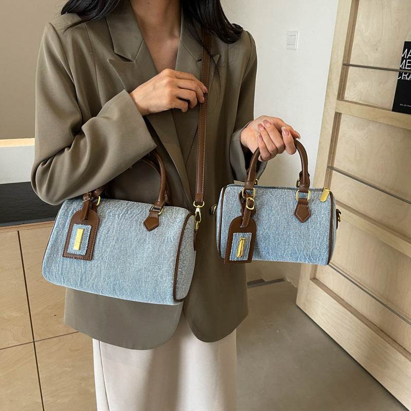 Buycenter Women's Retro Denim Handbag - Trendy Shoulder Bag in Blue - Buy Center