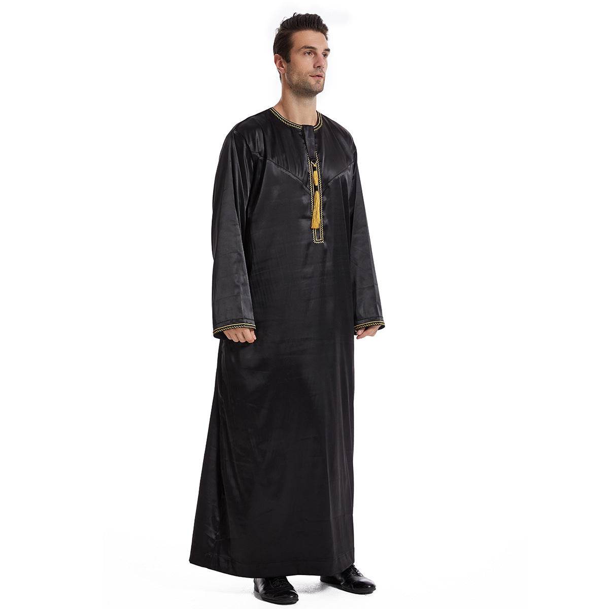 Ethnic Stitching Contrast Color Men's Robe - Trendy Stylish Comfort - Buy Center