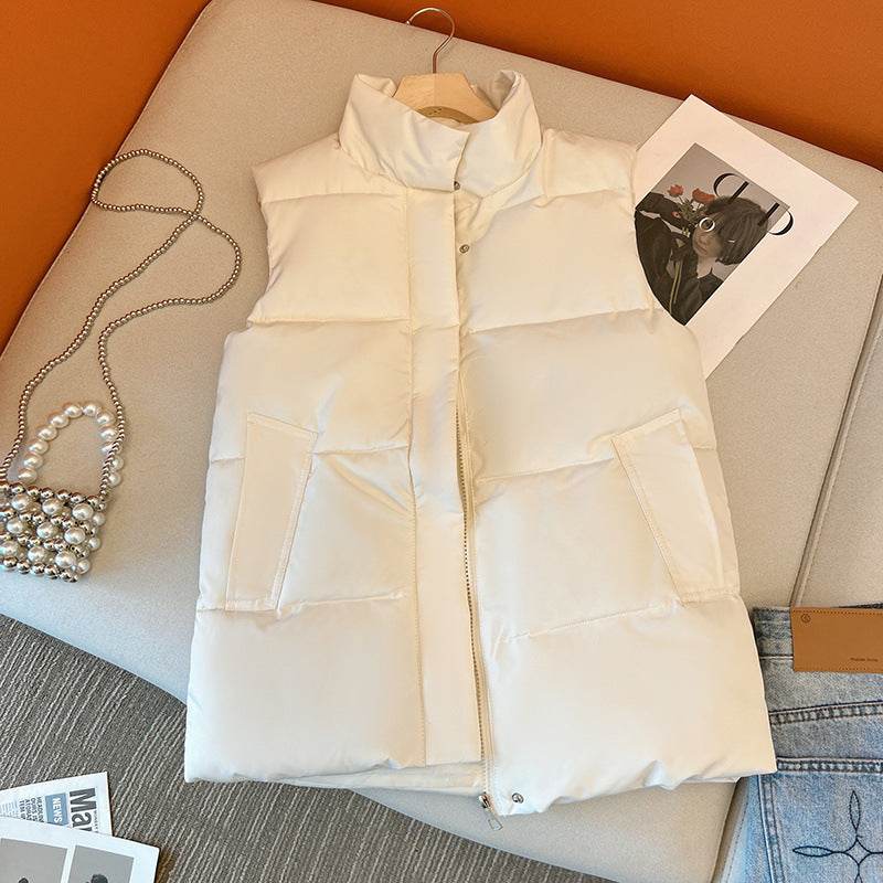 Women's Down Cotton Vest - Trendy Korean Style for Autumn & Winter - Buy Center
