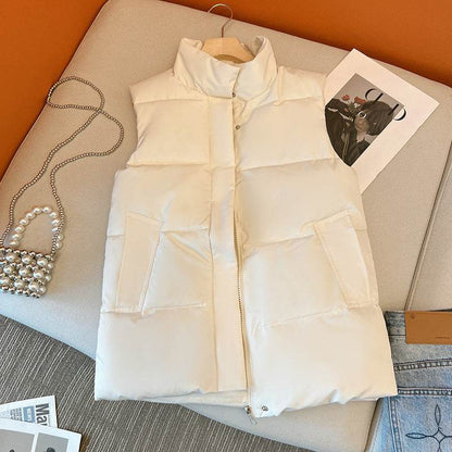 Women's Down Cotton Vest - Trendy Korean Style for Autumn & Winter - Buy Center