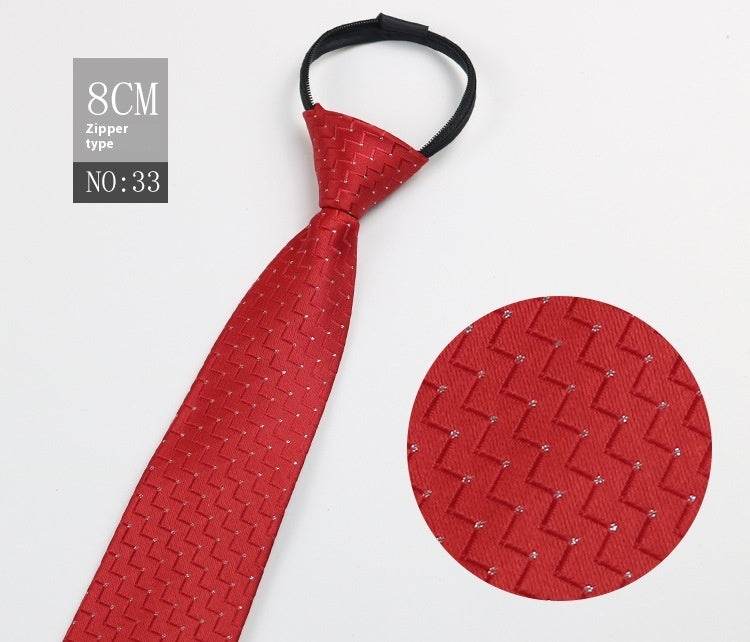 Black Striped Blue Business Tie - Lazy Zip Closure for Easy Wear - Buy Center