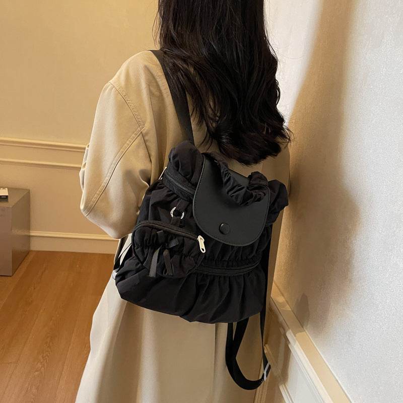 Women's Fashionable Pleated Backpack - Stylish, Wear-Resistant & Trendy - Buy Center