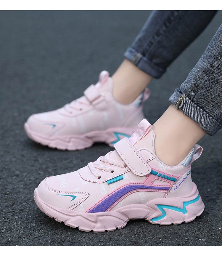 Waterproof Leather Girls Sneakers - Breathable, Non-Slip Design for Kids - Buy Center